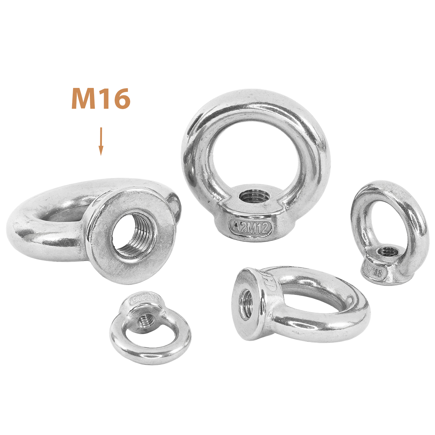 M16 Ringmutter im Vergleich zu den anderen Größen