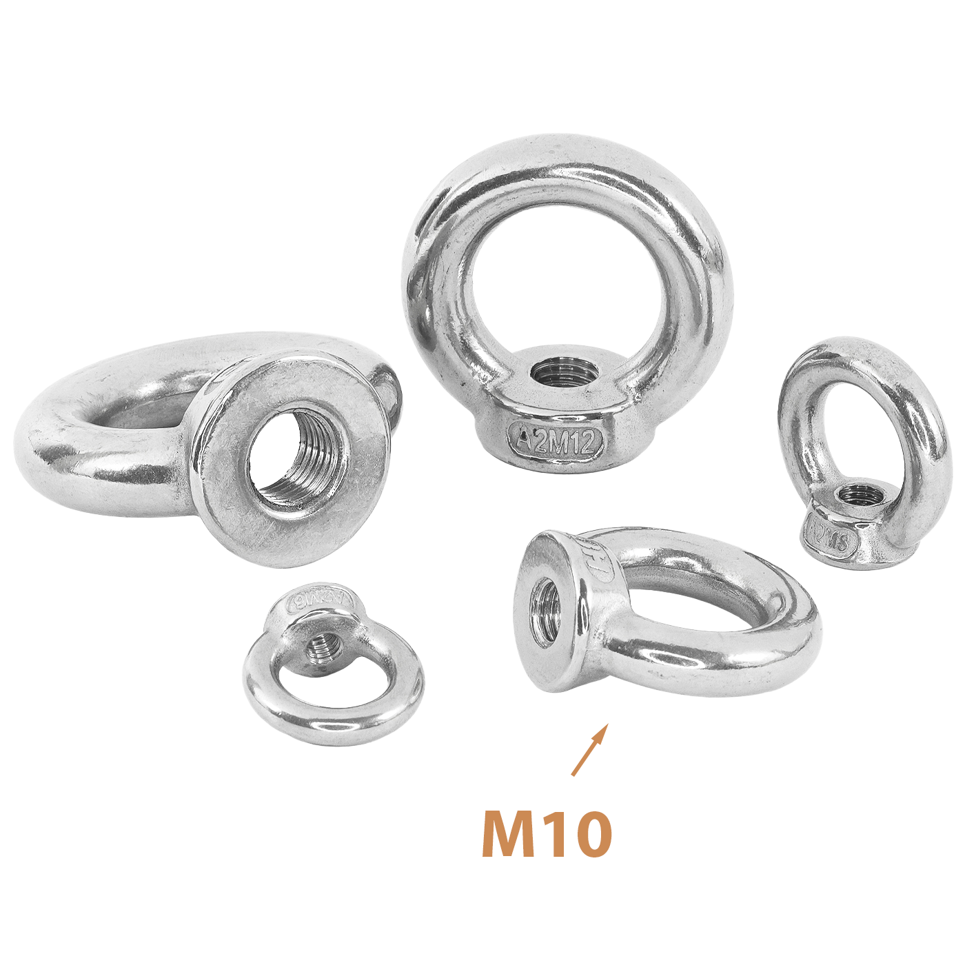 Ringmutter M10 im Vergleich zu den anderen Größen